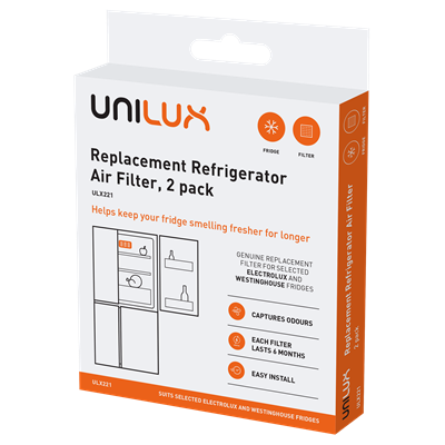 Replacement Refrigerator Air Filter, 2 Pack for selected Electrolux and Westinghouse fridges.